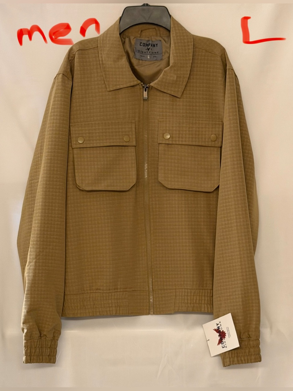 Company Brand Men's Light Brown Lightweight Shirt Jacket
